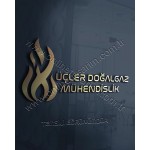 Mühendislik, Doğalgaz Firması Logo Örneği - Ateş, Alev, Yuvarlak, Çark Logo (380 TL) Online Tasarım Matbaa