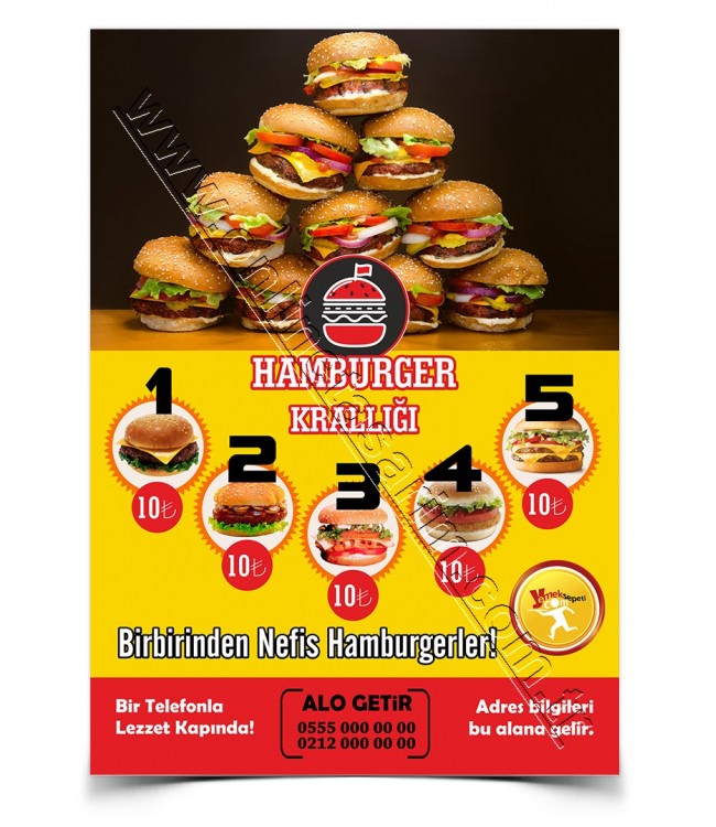 Hamburgerci Broşür Tasarım Baskı Hizmeti - Online Tasarım