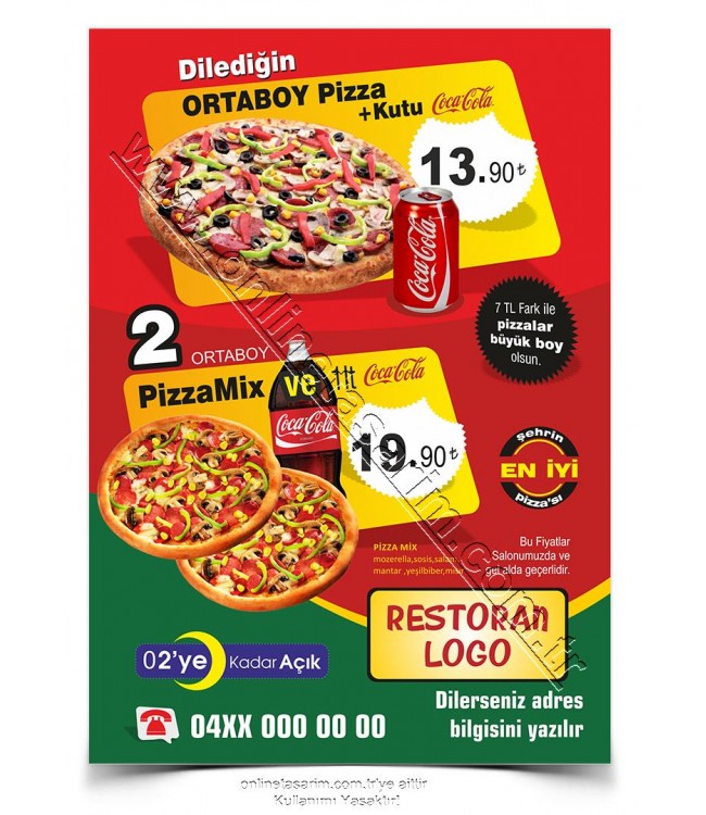 Pizza Restaurant - Pizzacı Broşür Örneği