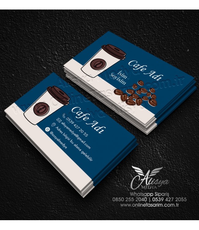 Cafe, Kahve İşletmeleri İçin Kartvizit Bastırma Fiyatları - Kurumsal Kafe Tasarımları
