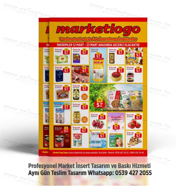 market insert örneği, market insört basımı, süpermarket katalog broşürleri, market katalog örnekleri