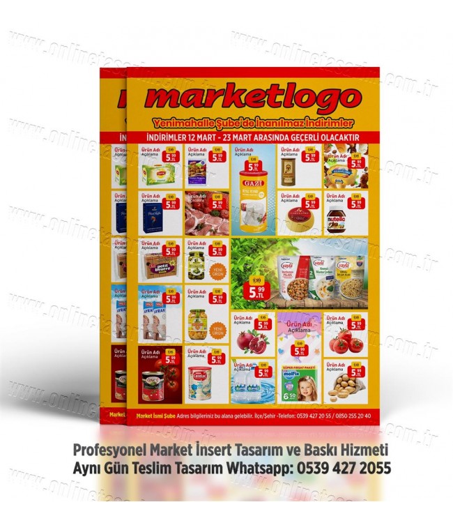 market insert örneği, market insört basımı, süpermarket katalog broşürleri, market katalog örnekleri
