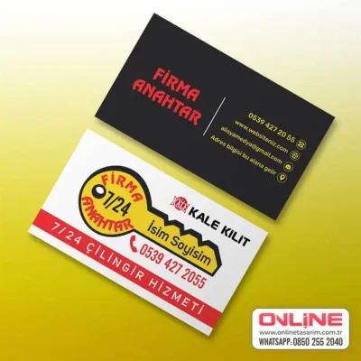 Siyah ve sarı renklerin profesyonel ve dikkat çekici uyumuyla tasarlanmış kartvizit