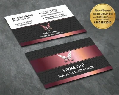 Minimalist logo ve şeffaf zemin kullanımıyla avukat kartvizitleri arasında modern bir alternatif oluşturuyor