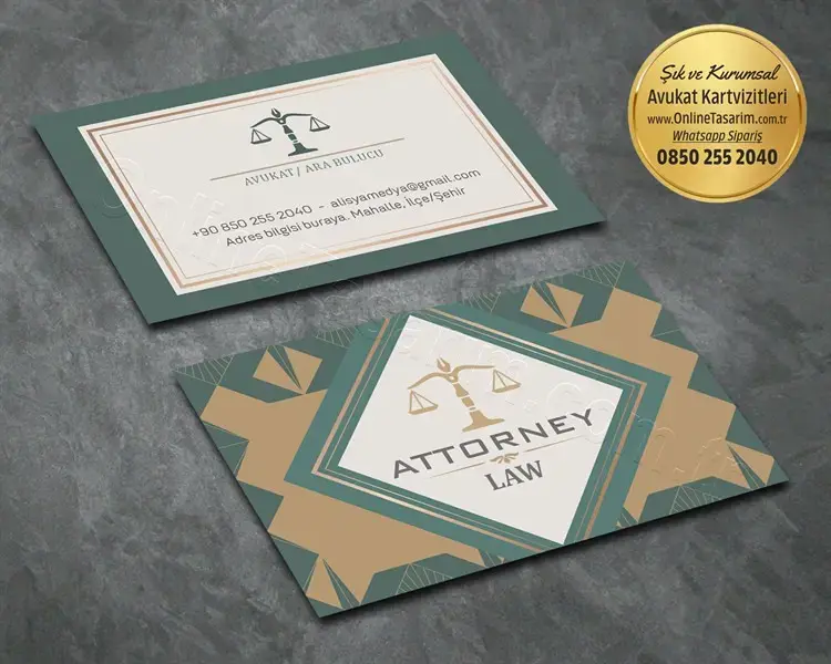 Doğal tonların profesyonelliğiyle avukat kartvizitleri arasında sıcak bir alternatif oluşturuyor