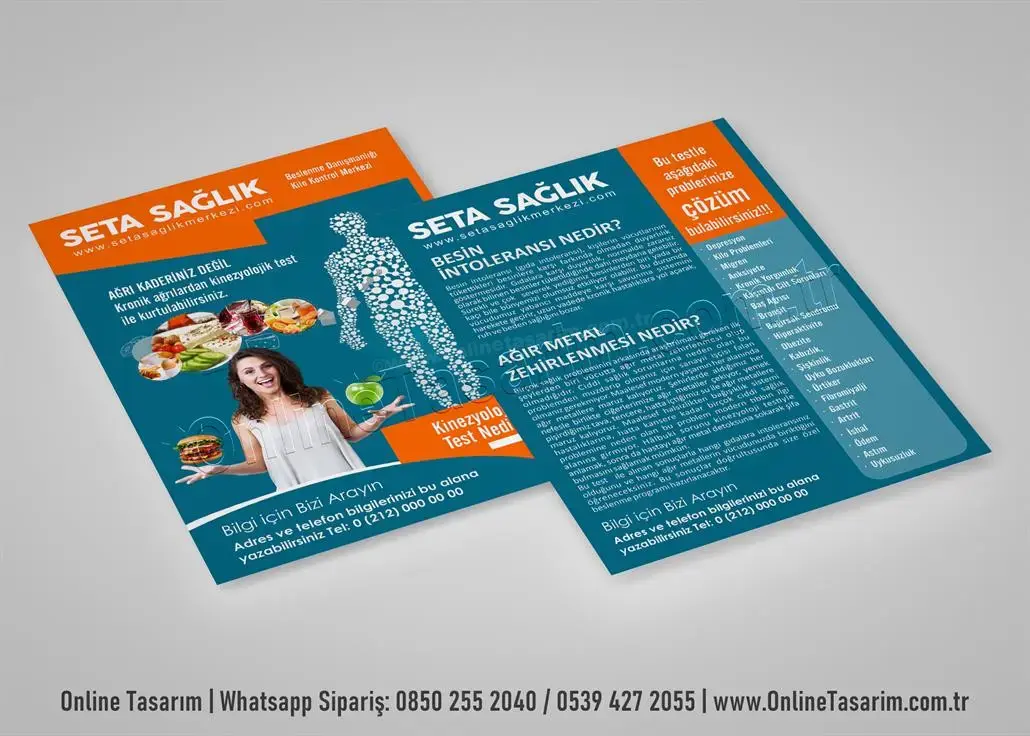 beslenme, danışmanlık, alternatif tıp ,sağlık broşür tasarım örnekleri