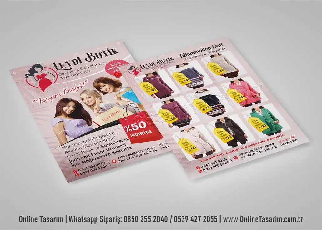 butik broşür, giyim broşür örnekleri