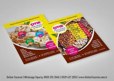 baharat, lokum, çerez, kuruyemiş broşür tasarım örnekleri