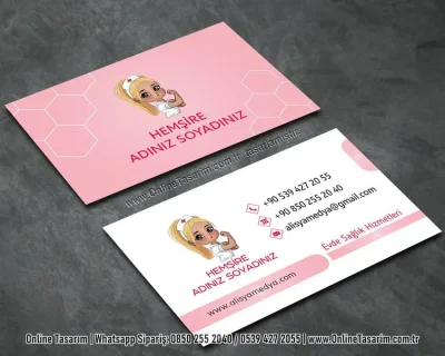 hemşire resimli kartvizit - sağlık hemşire kartvizit örneği