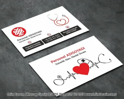 kalp logolu hemşire kartvizit örnekleri