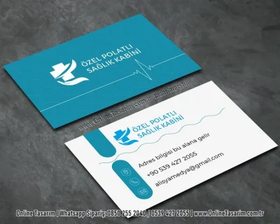 yeşil ve beyaz renklerde sağlık hemşire kartvizit baskı örneği