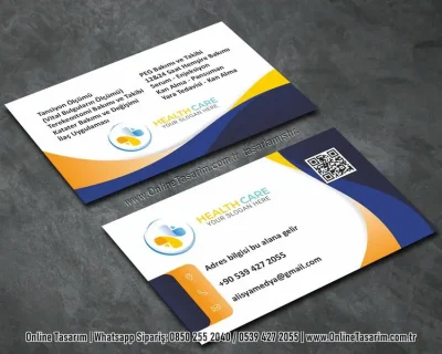 qr kodlu sağlık sektörü kartvizit - evde sağlık kartvizit ve hemşire kartvizit örneğidir.