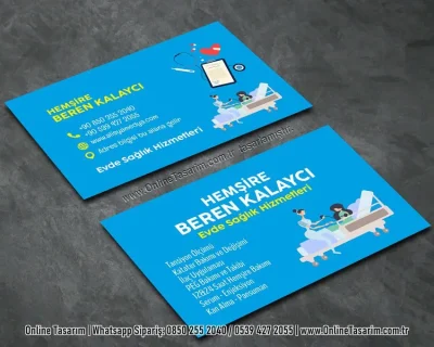 evde sağlık kartvizit, evde bakım kartvizit, hemşire kartvizit örneği