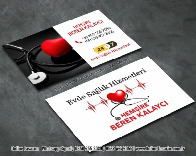 steteskop resimli hemşire kartviziti, evde sağlık kartvizit örneği