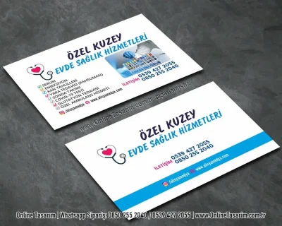 sağlık kabini, evde sağlık hizmetleri kartvizit, hemşire kartvizit baskı örneği