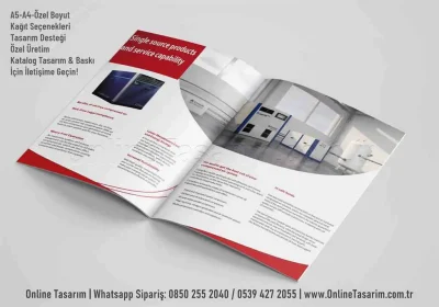 beyaz kırmızı renklerde katalog tasarımı