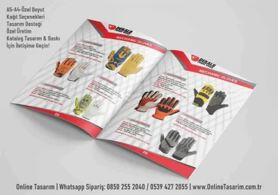 eldiven ürün tanıtım katalog baskı örneği