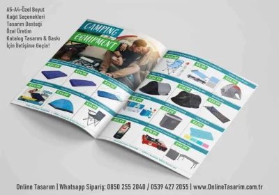 kamp ürünleri katalog tasarım örneği