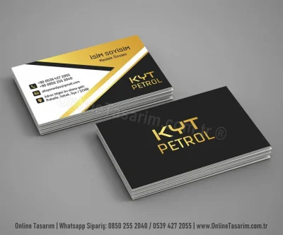 siyah altın renklerde petrol benzin istasyonu kartvizit