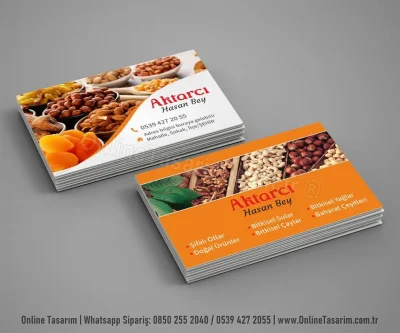 Aktarcı kartvizit tasarım örneği - aktar baharat kartvizit baskı modeli
