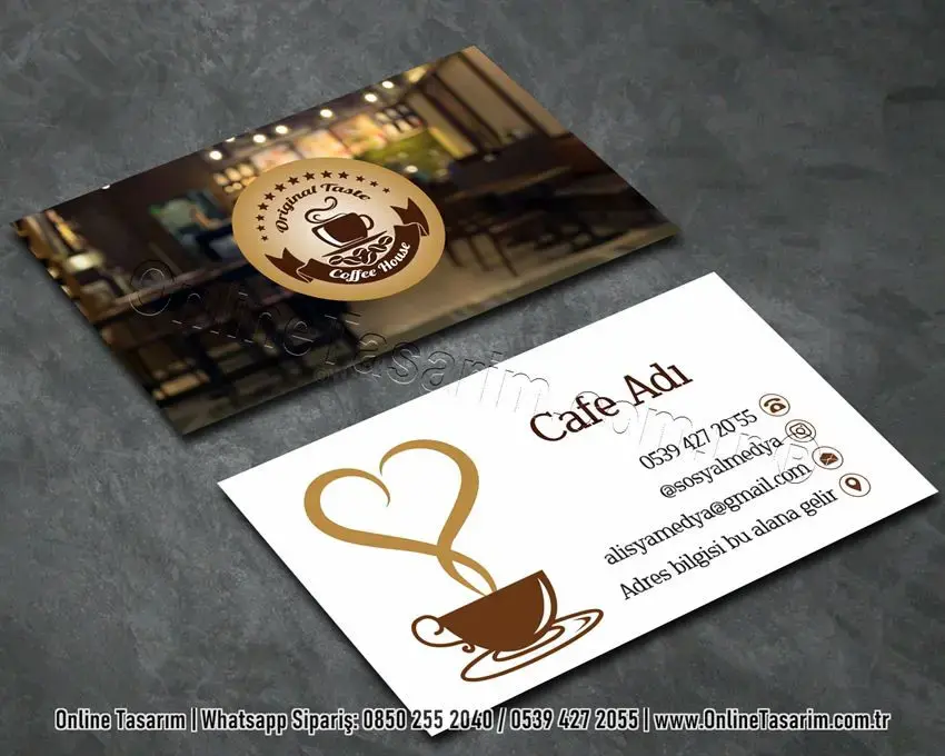 kahve kartvizit örneği, cafe kartvizit tasarım örneği
