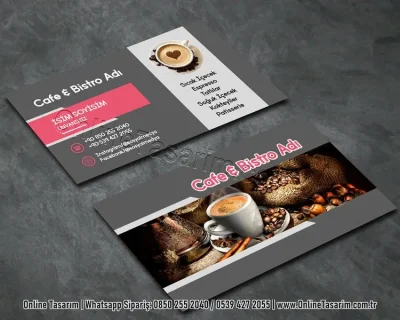 kahve çeşitleri kartvizit - cafe kartvizit tasarım örneği