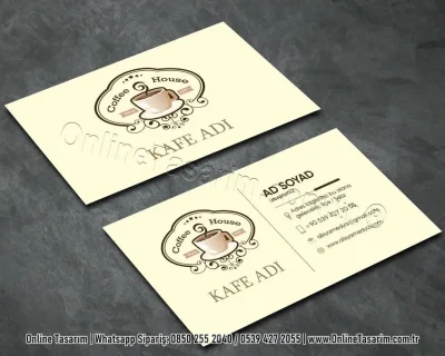 sade kartvizit - minimal cafe kartvizit baskı örneği