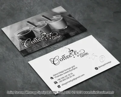 siyah beyaz kartvizit - cafe kahve kartvizit tasarım örneği