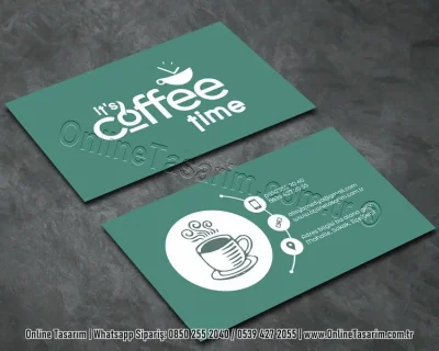 su yeşili renk kartvizit - kahve cafe kartizit tasarım örneği