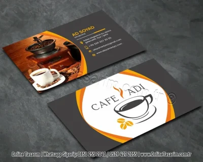 kahve cafe kartvizit tasarım ve baskı