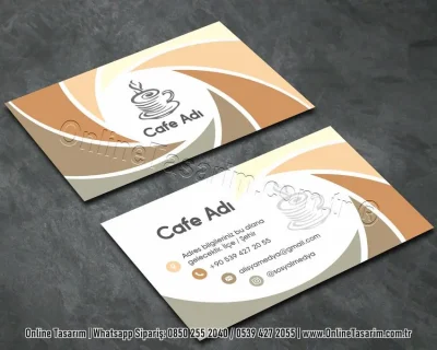 soft pastel renklerde kartvizit - kahve cafe kartvizit