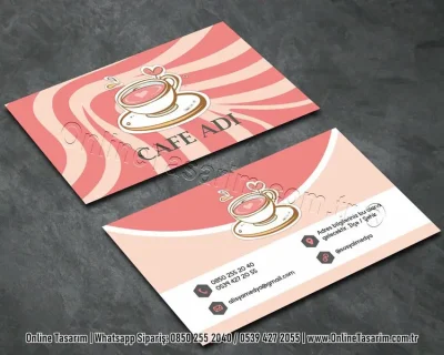 pembe renk tatlı kartvizit - cafe patisserie kartvizit modeli