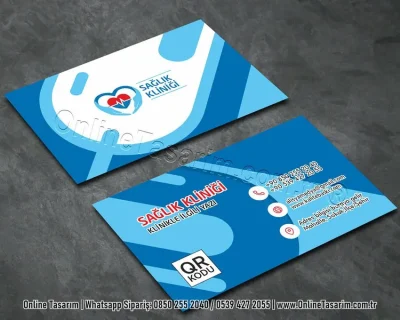 mavi renk sağlık kartvizit - doktor kartvizit modeli