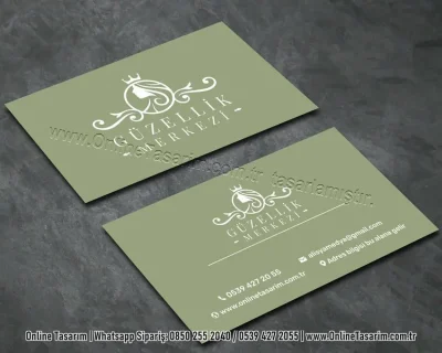 pastel yeşil sade şık kartvizit - güzellik kartvizit