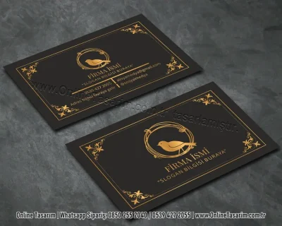 siyah zemin lüks şık kartvizit örneği - güzellik kartvizit baskı modeli