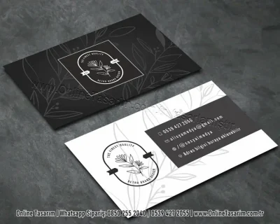 siyah beyaz güzellik kartvizit örneği - minimal kartvizit