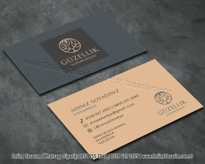 pastel renk sade şık güzellik kartvizit tasarım örneği