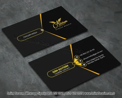 siyah renk kartvizit - güzellik estetik kartvizit örneği