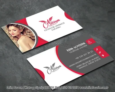 pembe renklerde güzellik kartvizit, kuaför kartvizit