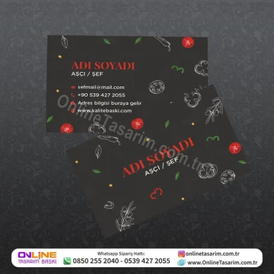 pizzacı kartvizit - yemek aşçı şef kartvizit örneği