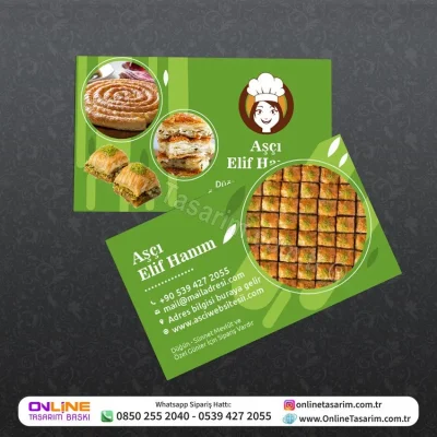 baklava börek kartvizit örneği - aşçı kartvizit