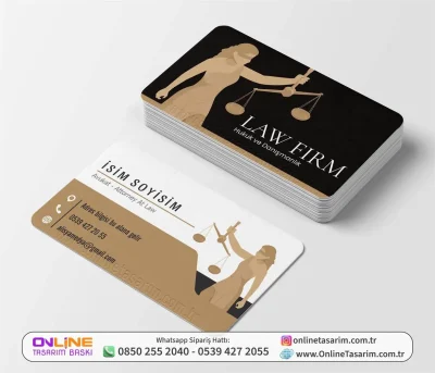 Bej Renkte Modern ve Kurumsal Avukat Kartvizit Tasarım Örneği