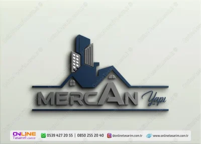 Konut ve Ticari Birlikteliği: Ev çatısı ile modern gökdelen silüetlerini harmanlayan bu inşaat logo örneği, çok yönlü hizmetlerinizi vurguluyor.
