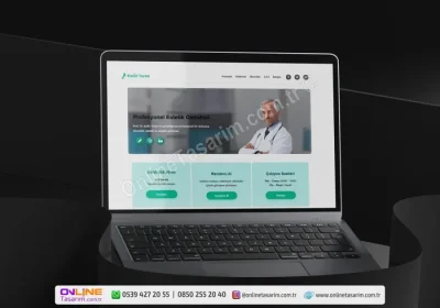 Mavi Yeşil Renklerde Sağlık Doktor Web Site Tasarımı