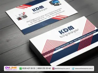 Çizgisel grafiklerin dinamizm kattığı bu bilgisayarcı kartvizit, hız ve verimlilik kavramlarını ön plana çıkarıyor.