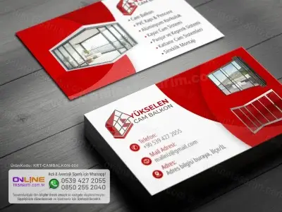 Sade ve şık Cam Balkon Kartvizit matbaa tasarım çalışması