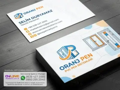 Modern ve kurumsal stil Cam Balkon Kartvizit kartvizit tasarımı - mavi ve turuncu renk uyumlu