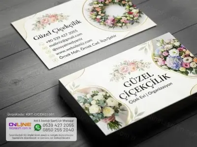 Çiçekçi kartvizit tasarımında modern ve estetik çizgiler ile markanızı profesyonel şekilde yansıtabilirsiniz.
