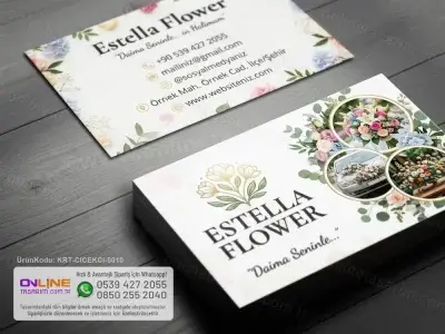 Çiçekçi kartvizit tasarımları, sade ve şık detaylarla öne çıkar.