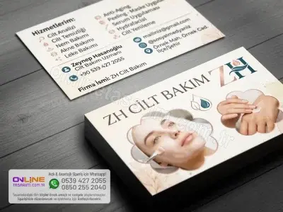 Lüks dokunuşlu cilt bakım uzmanı kartvizit alternatifleri